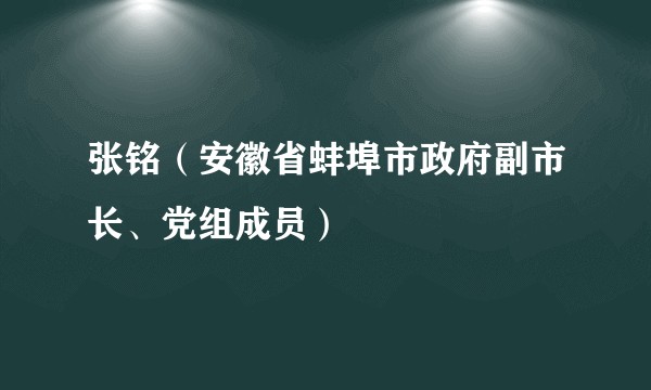张铭（安徽省蚌埠市政府副市长、党组成员）