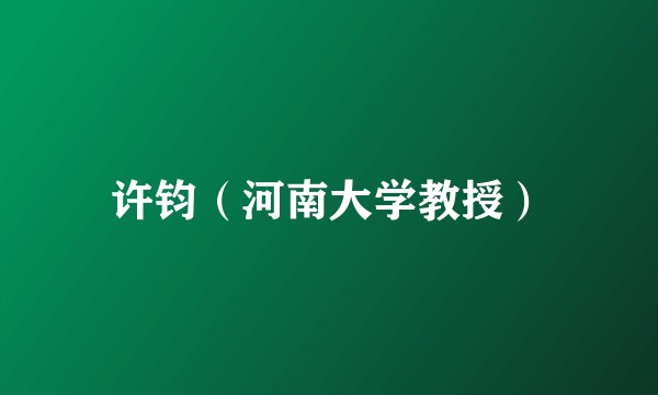 许钧（河南大学教授）