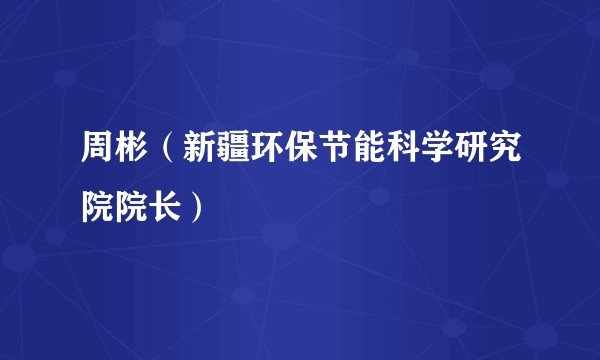 周彬（新疆环保节能科学研究院院长）