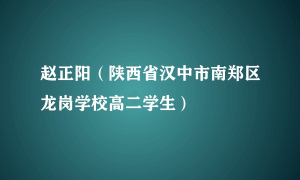 赵正阳（陕西省汉中市南郑区龙岗学校高二学生）