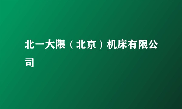 北一大隈（北京）机床有限公司