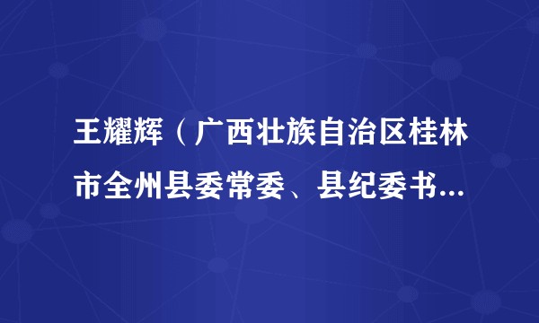 王耀辉（广西壮族自治区桂林市全州县委常委、县纪委书记、县监委主任）