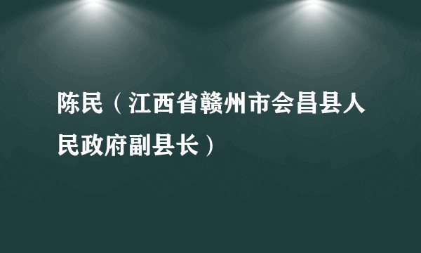 陈民（江西省赣州市会昌县人民政府副县长）
