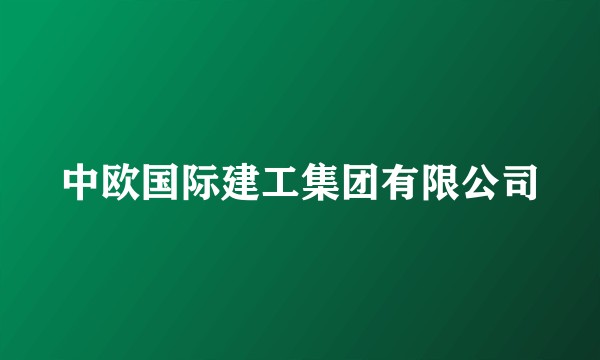 中欧国际建工集团有限公司