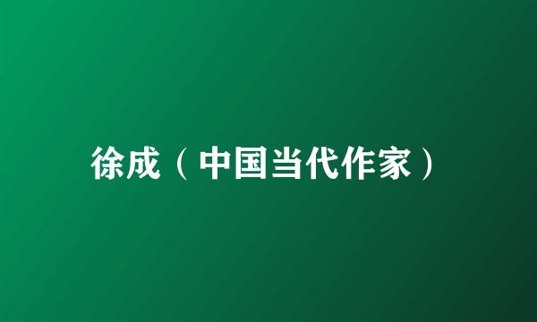 徐成（中国当代作家）