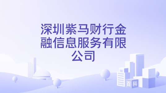深圳紫马财行金融信息服务有限公司