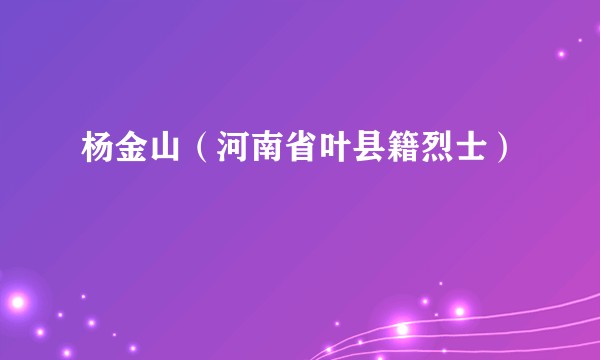 杨金山（河南省叶县籍烈士）