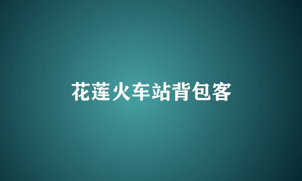 花莲火车站背包客