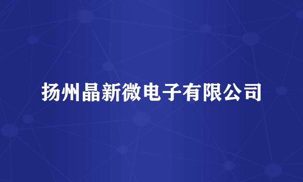 扬州晶新微电子有限公司