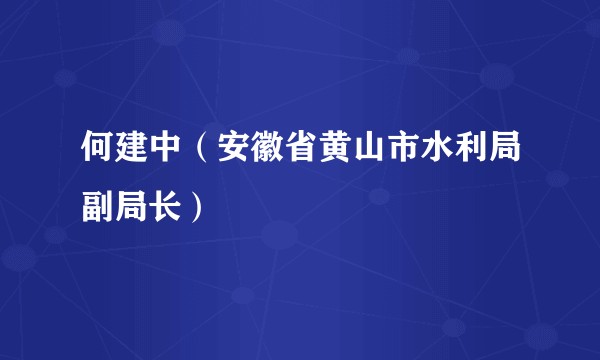何建中（安徽省黄山市水利局副局长）