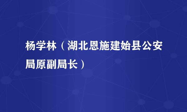 杨学林(湖北恩施建始县公安局原副局长)