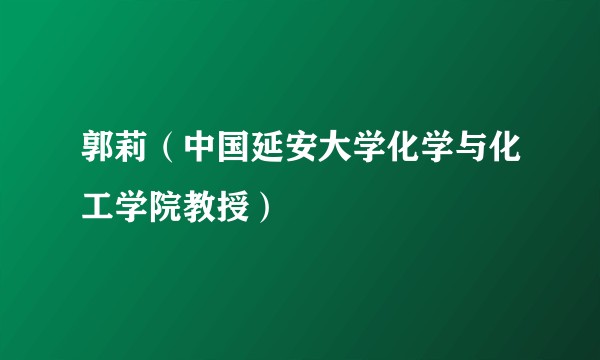 郭莉（中国延安大学化学与化工学院教授）