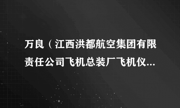 万良（江西洪都航空集团有限责任公司飞机总装厂飞机仪表安试工，高级技师）