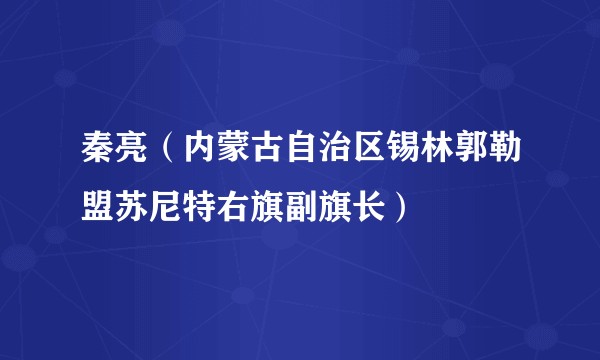 秦亮（内蒙古自治区锡林郭勒盟苏尼特右旗副旗长）
