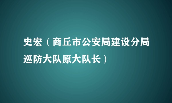 史宏（商丘市公安局建设分局巡防大队原大队长）