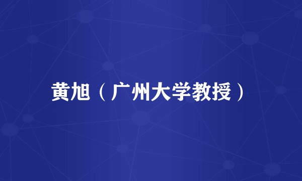 黄旭（广州大学教授）