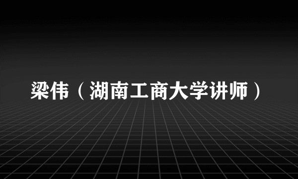 梁伟（湖南工商大学讲师）