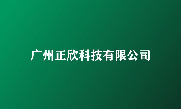 广州正欣科技有限公司