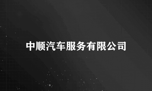 中顺汽车服务有限公司