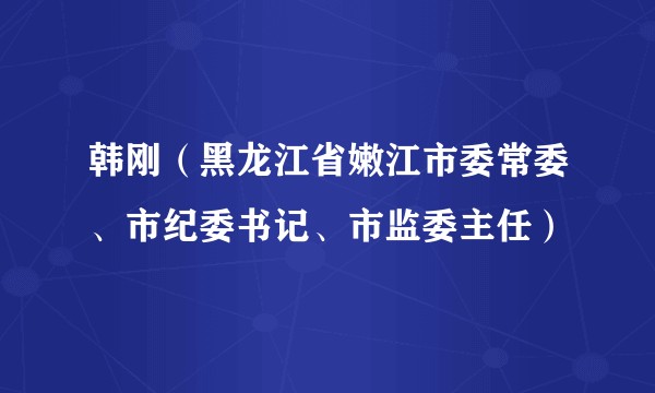 韩刚(黑龙江省嫩江市委常委、市纪委书记、市监委主任)