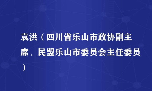袁洪（四川省乐山市政协副主席、民盟乐山市委员会主任委员）