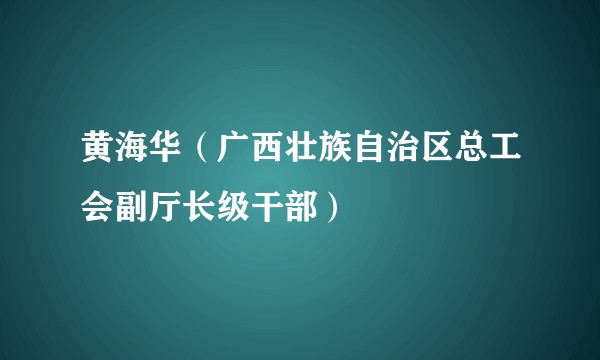 黄海华（广西壮族自治区总工会副厅长级干部）