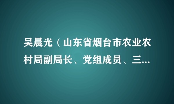 吴晨光（山东省烟台市农业农村局副局长、党组成员、三级调研员）