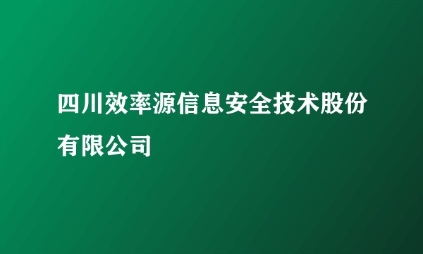 四川效率源信息安全技术股份有限公司