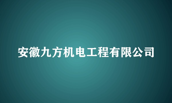 安徽九方机电工程有限公司