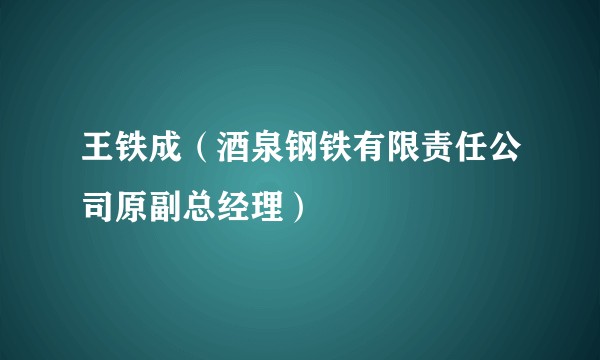 王铁成（酒泉钢铁有限责任公司原副总经理）