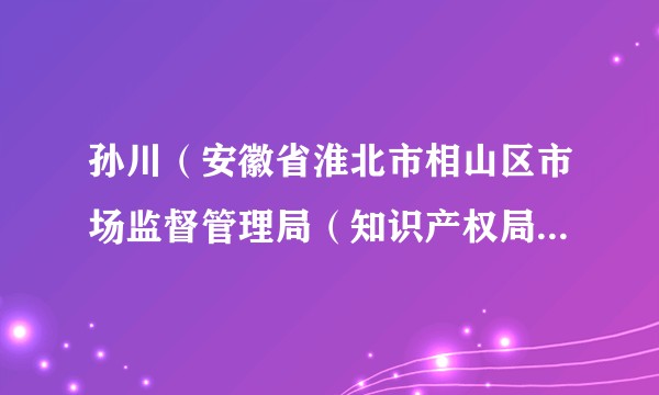 孙川(安徽省淮北市相山区市场监督管理局(知识产权局)局长)