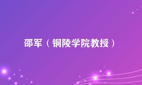邵军（铜陵学院教授）
