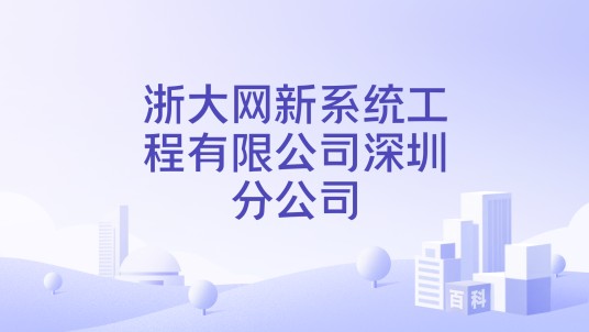 浙大网新系统工程有限公司深圳分公司