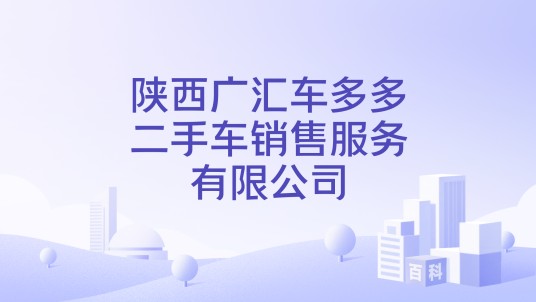陕西广汇车多多二手车销售服务有限公司