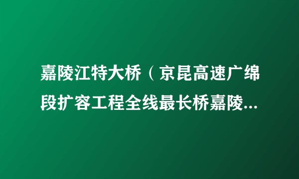 嘉陵江特大桥（京昆高速广绵段扩容工程全线最长桥嘉陵江特大桥）