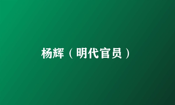 杨辉（明代官员）