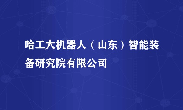 哈工大机器人(山东)智能装备研究院有限公司