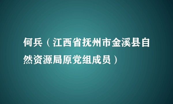 何兵（江西省抚州市金溪县自然资源局原党组成员）