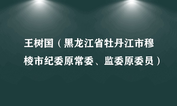 王树国（黑龙江省牡丹江市穆棱市纪委原常委、监委原委员）