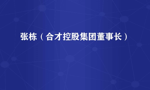 张栋(合才控股集团董事长)