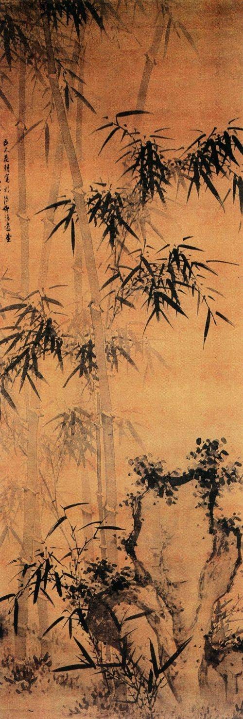 墨竹图（清代诸升创作的收藏于泰州市博物馆的绢本水墨画）