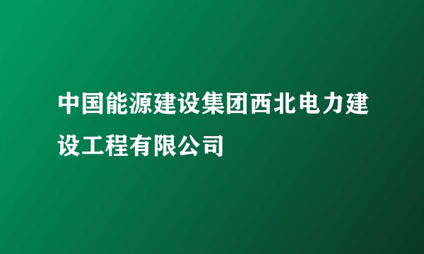 中国能源建设集团西北电力建设工程有限公司