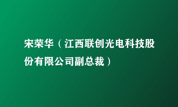 宋荣华（江西联创光电科技股份有限公司副总裁）