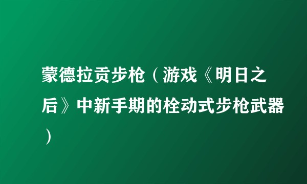 蒙德拉贡步枪(游戏《明日之后》中新手期的栓动式步枪武器)