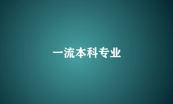 一流本科专业