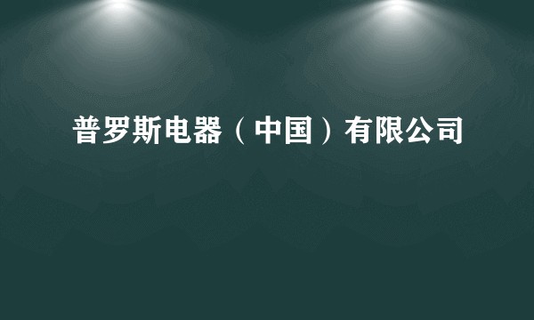 普罗斯电器（中国）有限公司