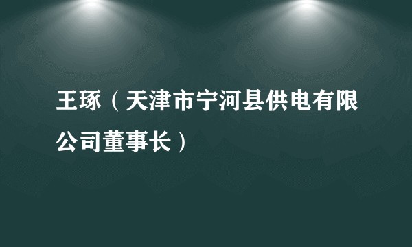 王琢（天津市宁河县供电有限公司董事长）