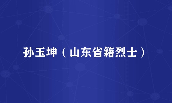 孙玉坤（山东省籍烈士）
