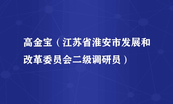 高金宝（江苏省淮安市发展和改革委员会二级调研员）