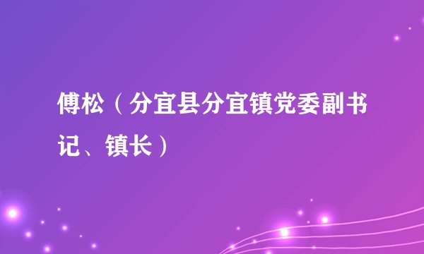 傅松（分宜县分宜镇党委副书记、镇长）